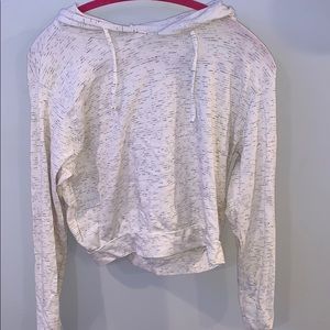 Cream Cropped Hoodie